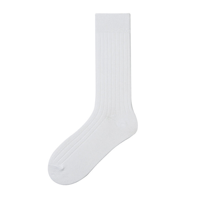 Men's Striped Combed Cotton Double Needle Plus Size Stockings