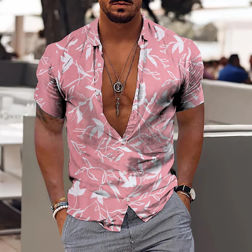 Men's Hawaiian Shirt Fashionable Casual Top