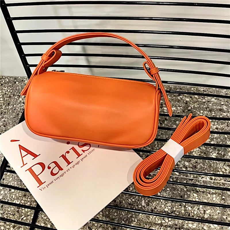 Candy Color Portable Hand Bag Zipper Dumpling Bag One-shoulder Diagonal Bag