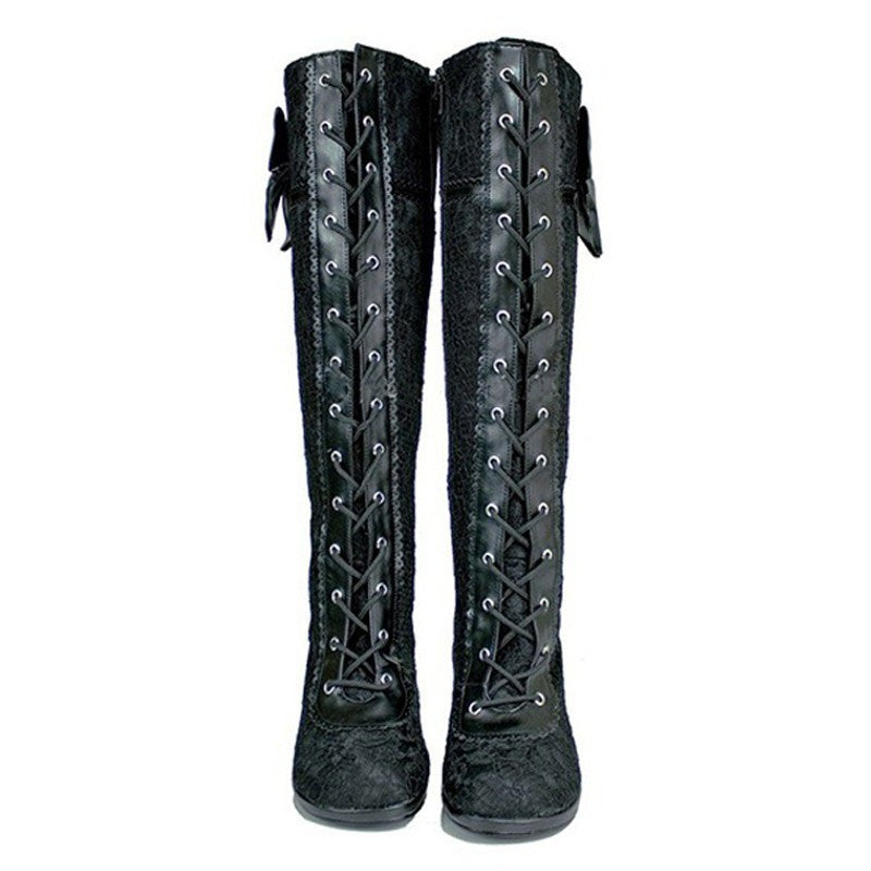 Bottes Steampunk Victoriennes Customized Foreign Trade Bowknot Boots
