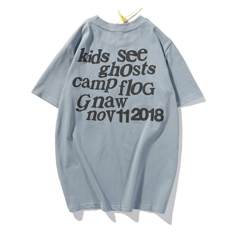 Washed Vintage Distressed Heart Letter High Street Short Sleeve T-Shirt