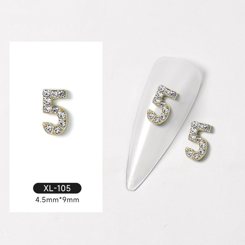 3D Digital Explosion Gold Nail Jewelry Diamond Accessories