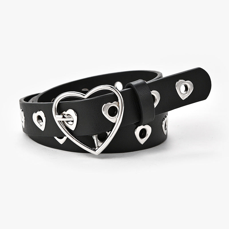Women's Fashion Love Button Decorative Jeans Belt
