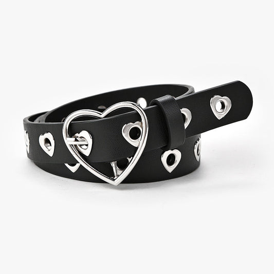 Women's Fashion Love Button Decorative Jeans Belt