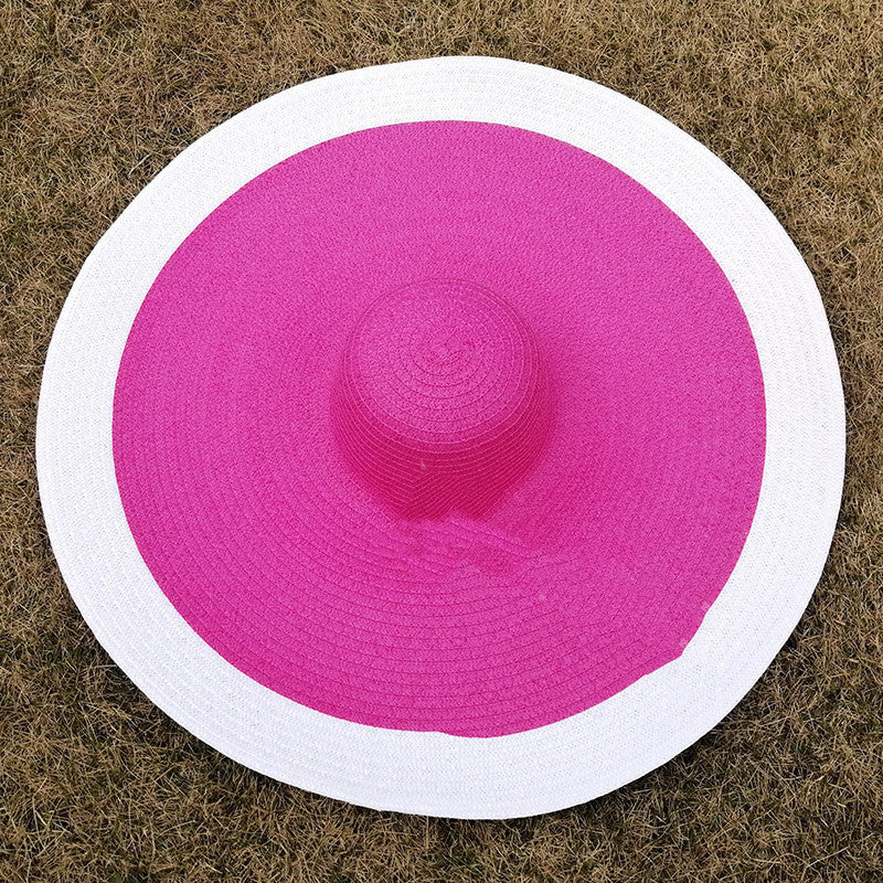 Big Brim Folding Straw Hat Sunshade 70cm