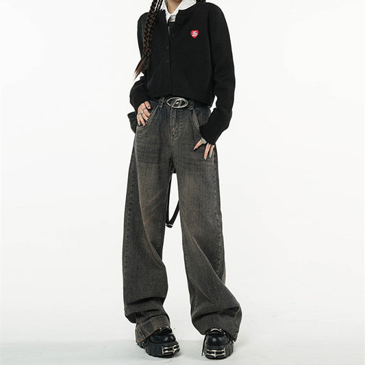 Women's Loose High Waist Skinny Straight Wide Pants