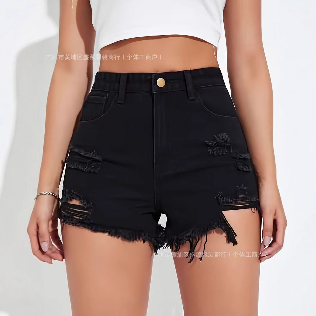 Summer Womens Denim Lift Shorts Simple Style