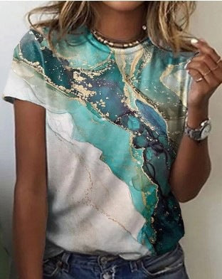 Cute Owl Pattern 3D Printed Round Neck Short Sleeve