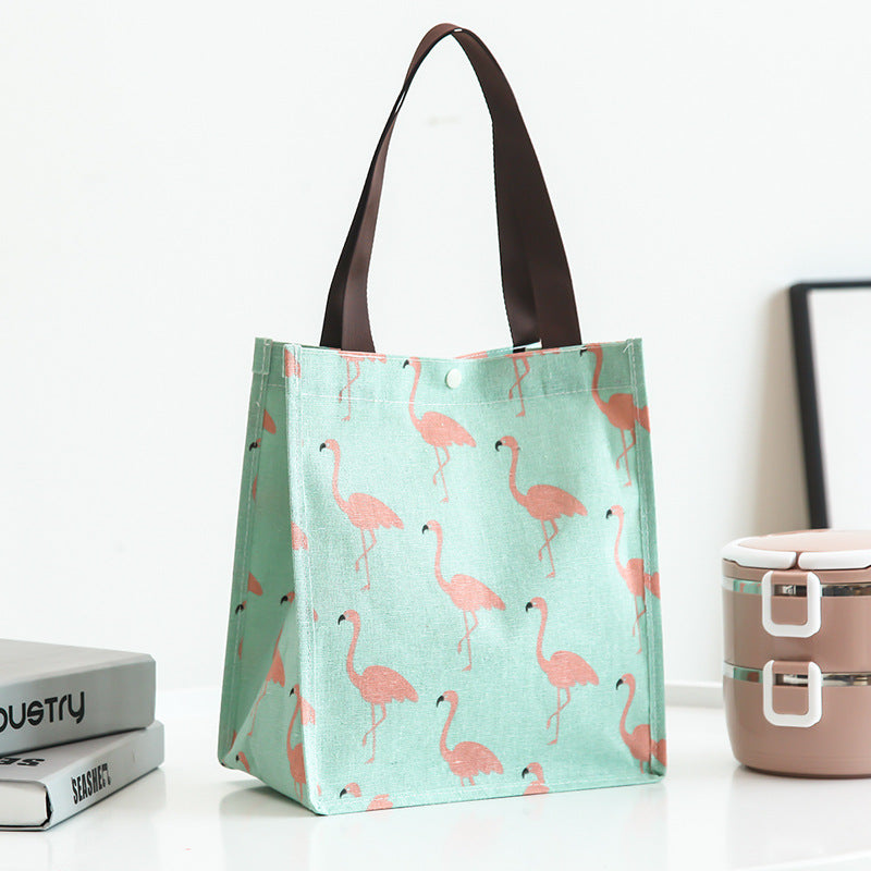 Korean Version Printed Canvas Cotton Bag Convenient Folding Handbag