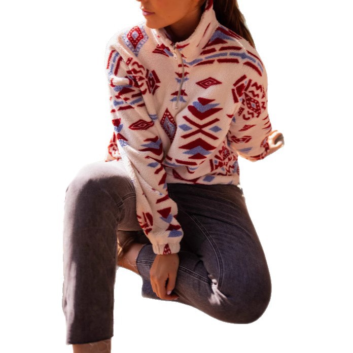 Brushed Hoody Fashion Printed Women's Double-sided Fluff