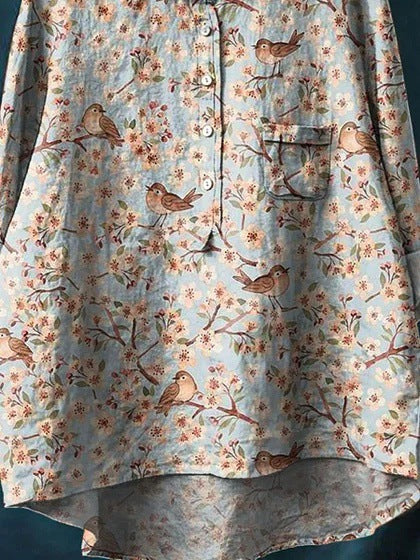 Long-sleeve 5-button Shirt With 3D Digital Animal Print