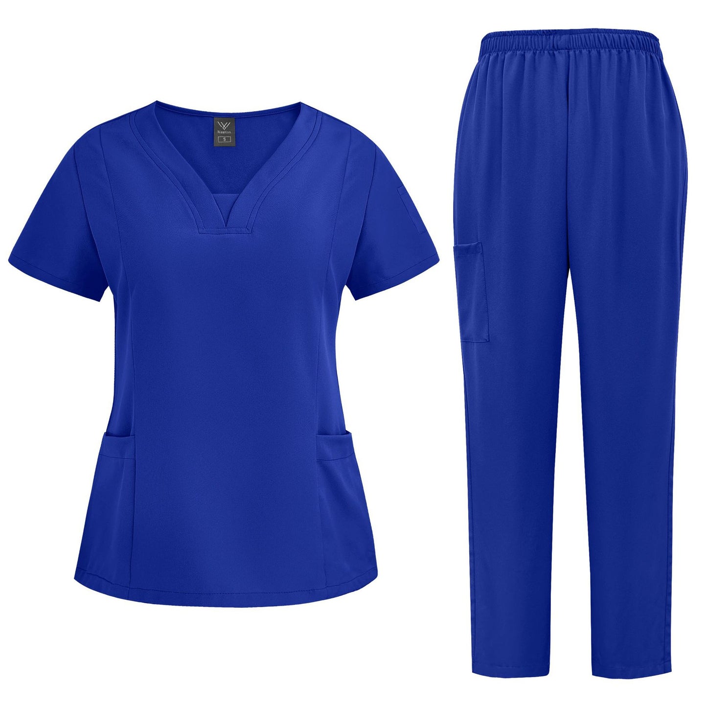 Women's Casual Loose Solid Color Nurse Workwear Set