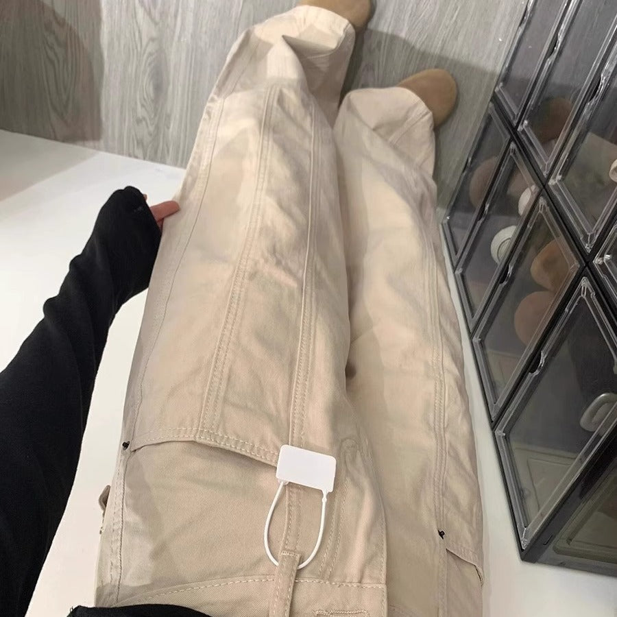 Beige Abrikos Splejsning Profil Lige Cargo Bukser