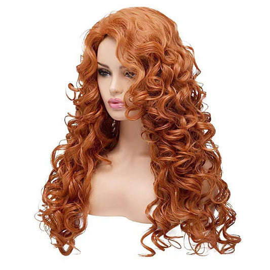 Brown Long Roll Wig Net Red Same Style Instant Noodles Fluffy Natural