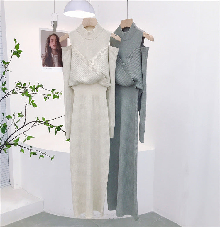 Vintage Blød Off-shoulder Kjole til Kvinder