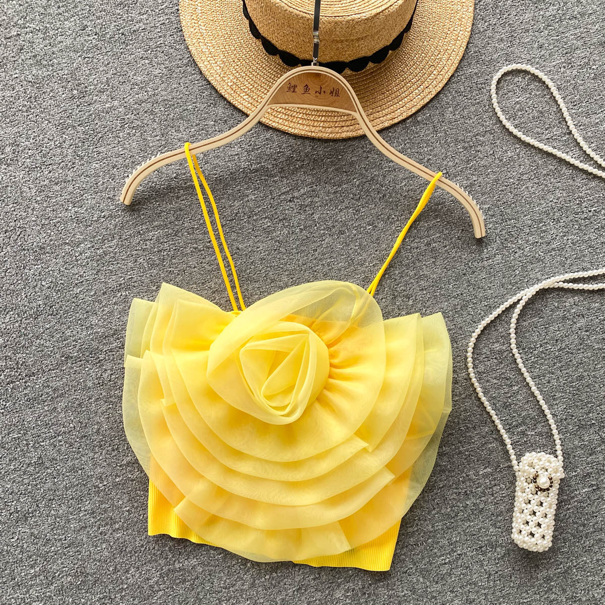 Pure Flower Camisole Dame Sommer Hot Girl Kort Top