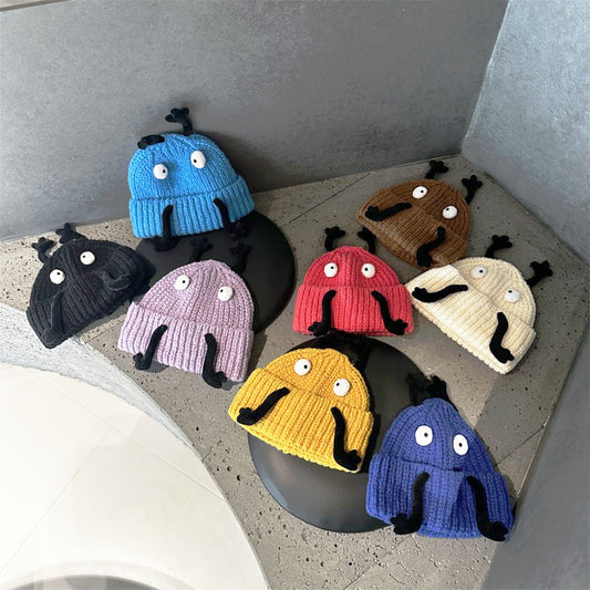 Children's Autumn And Winter Flanging Three-dimensional Warm Wool Hat