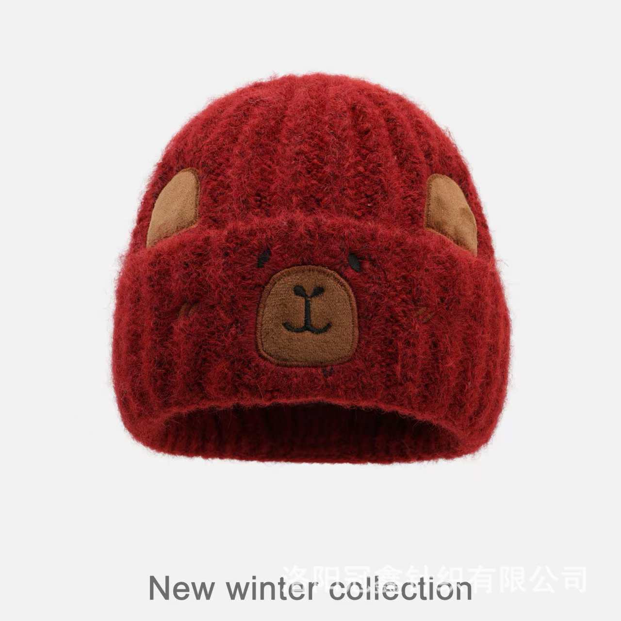 Capybara Bear Cartoon Knitted Beanie For FallWinter
