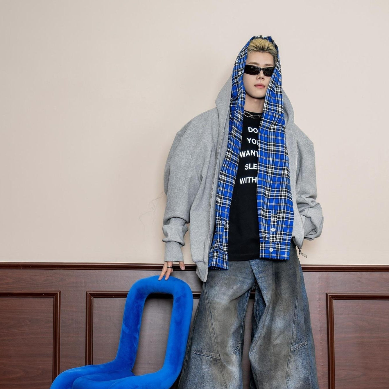 Double-layer Hooded Sweater Men's Fake Two-piece Cardigan Jacket