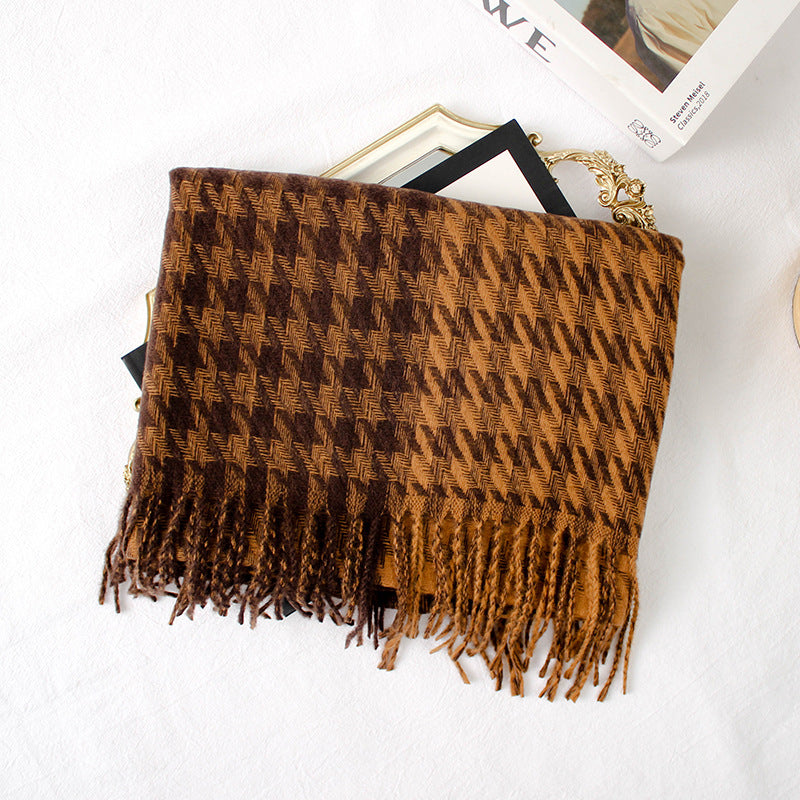 Double-faced Cashmere Woven Shawl Warm Scarf