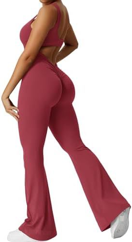 Kvinder Ærmeløs Flare Jumpsuit Fitness Yoga Lange Bukser
