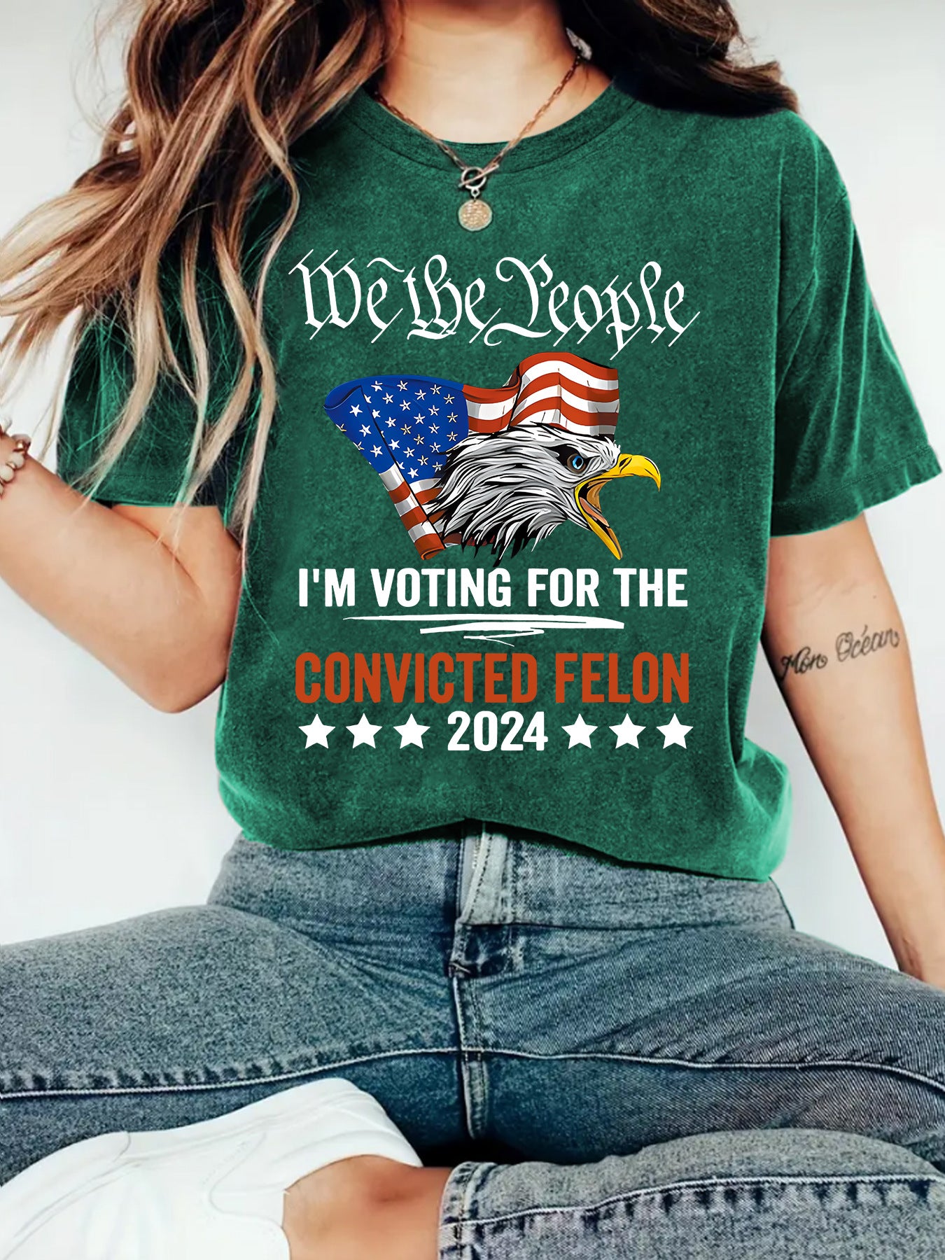 Printed Crew-neck Loose-fit Short-sleeve Plus-size T-shirt