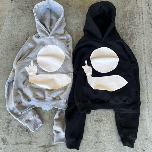 Efterår og vinter europæisk og amerikansk stil tegneseriefigur print stilfuld sjov street style pullover-trøje