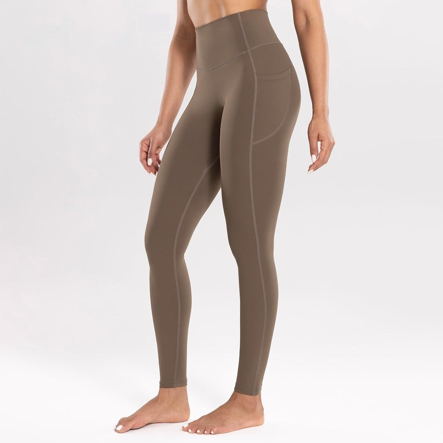 High Waist Nude Feel Yoga Seamless Quick-drying Tight Pocket Running Fitness Pants