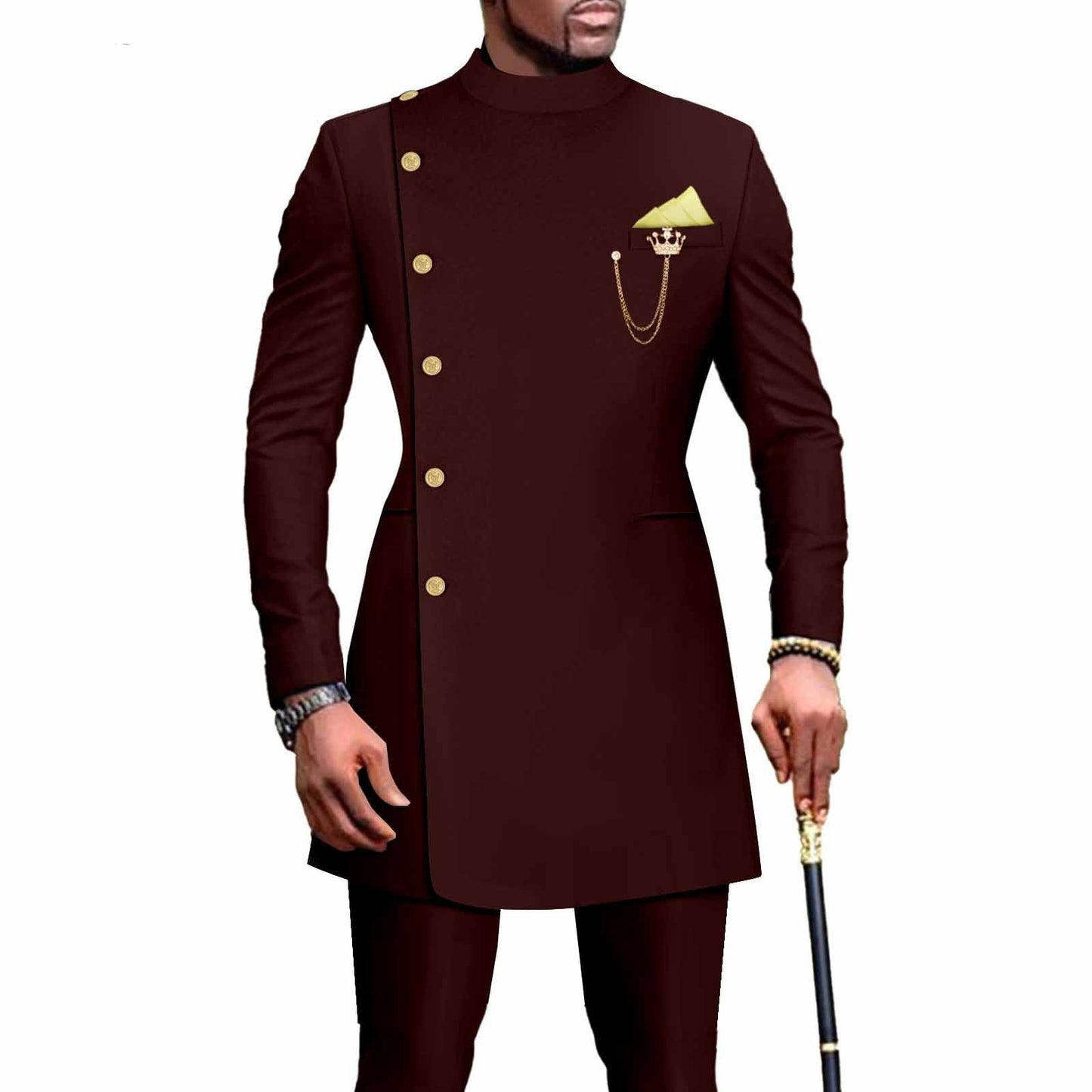 African Men's Leisure Chain Two-piece Set