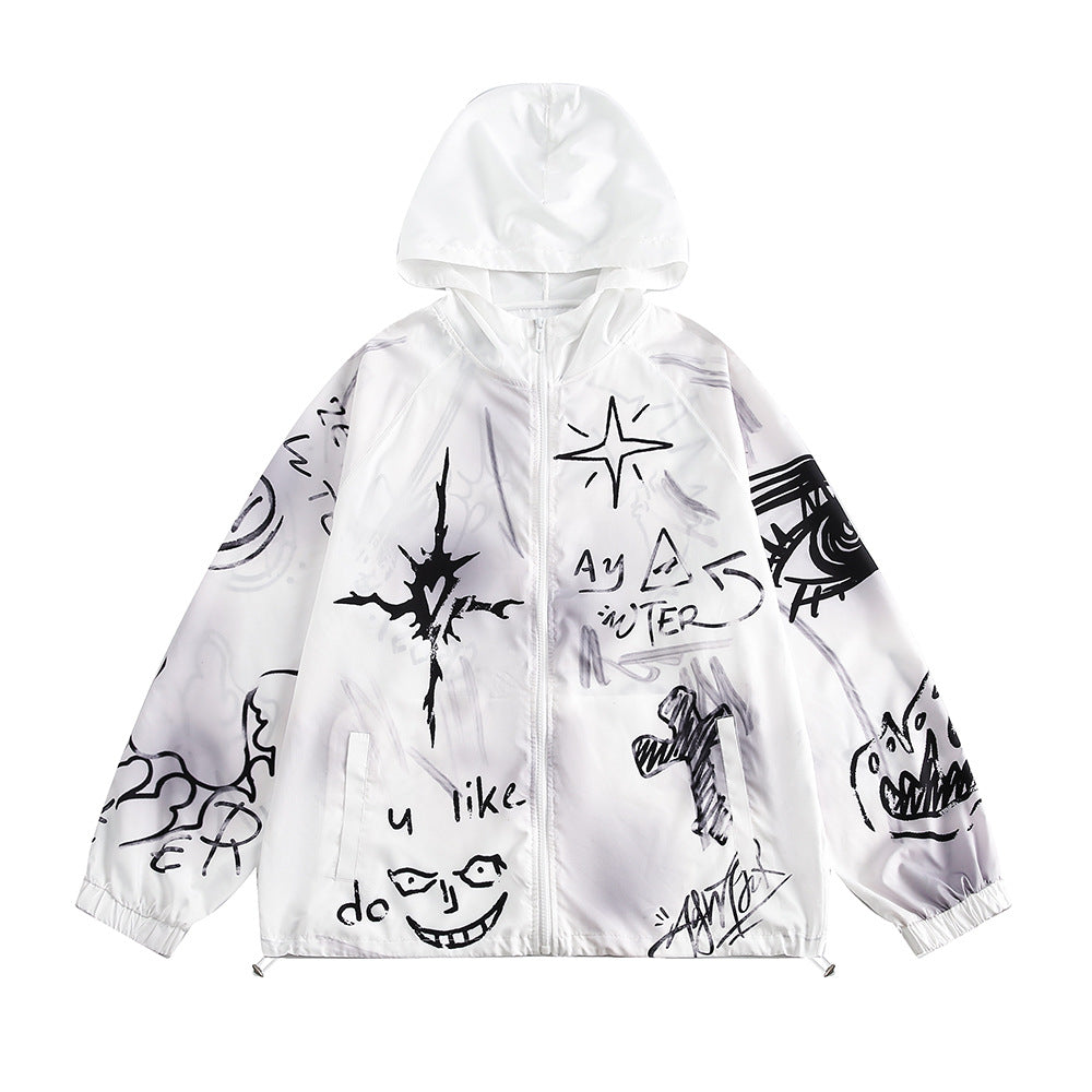 Full Printed Hand Painted Graffiti Casual Suit