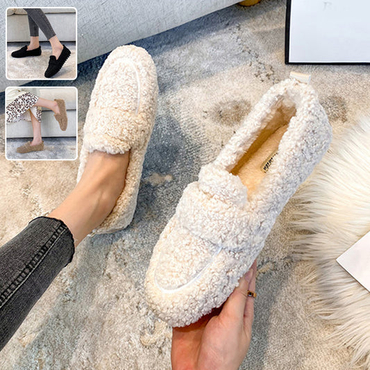 Vinter Plys Flade Sko Ins Fashion Slip-on Loafers Varme Ærter Sko til Damer