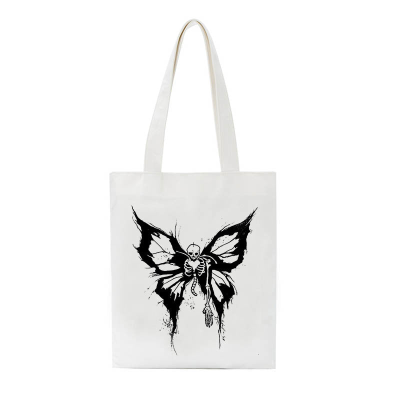 Printed Canvas One Shoulder Portable Shopping Bag