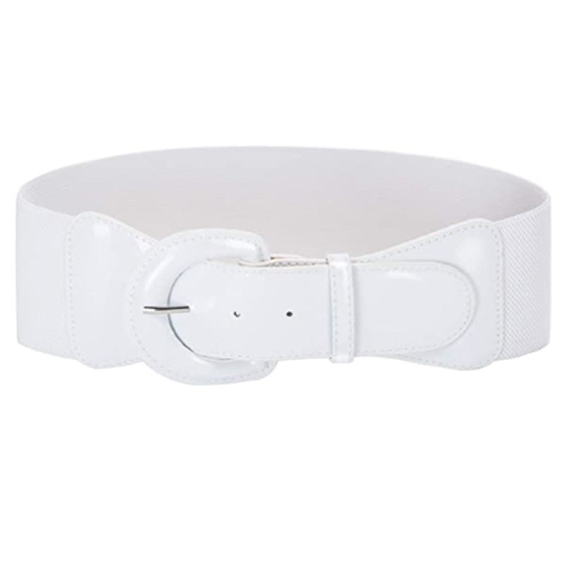 Women's Fashion Retro Solid Color Elastic Waistband