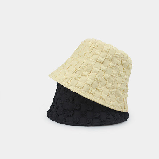 Cloud Pleated Bubble Check Bucket Hat