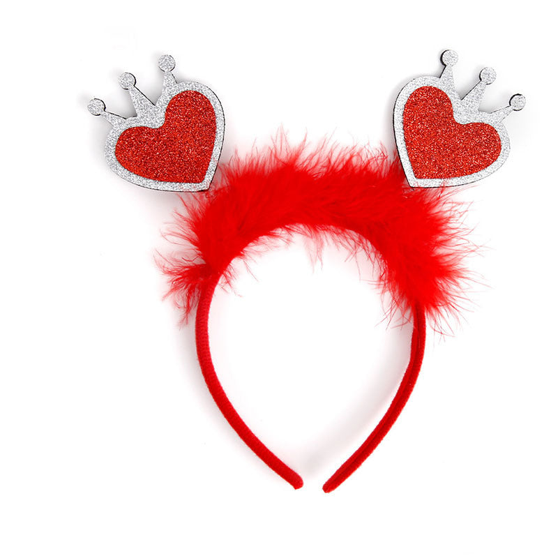 Red Heart Headband Accessories Three-dimensional
