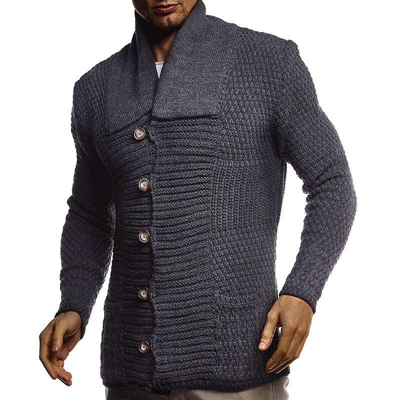 Mode ensfarvet langærmet strikjakke ny sweater
