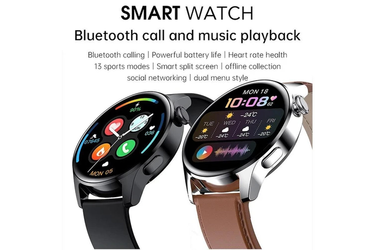 New Bluetooth Call Smart Watch Men Full Touch Sport Fitness Watches Waterproof Heart Rate Steel Band Smartwatch Android Ios - Black Silicone Belt