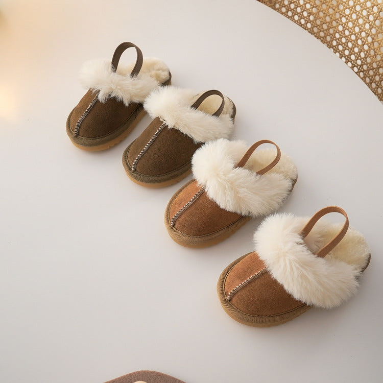 Children's Woolen Non-slip Warm Cotton Slippers