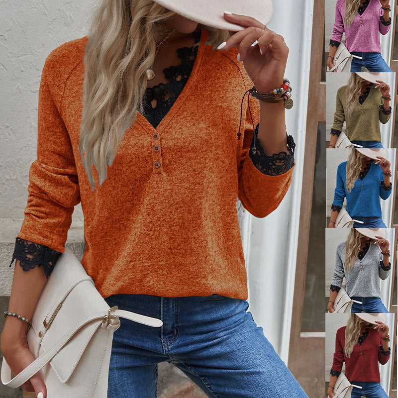 Women's Patchwork Knit Top T-Shirt