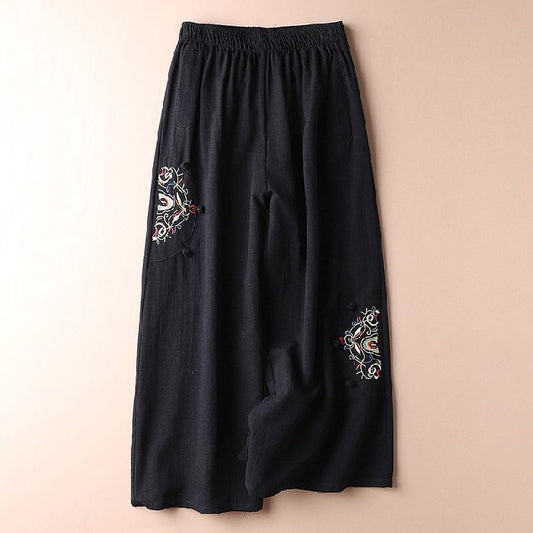 Summer Cotton Hemp Casual Pants Women's Thin Style