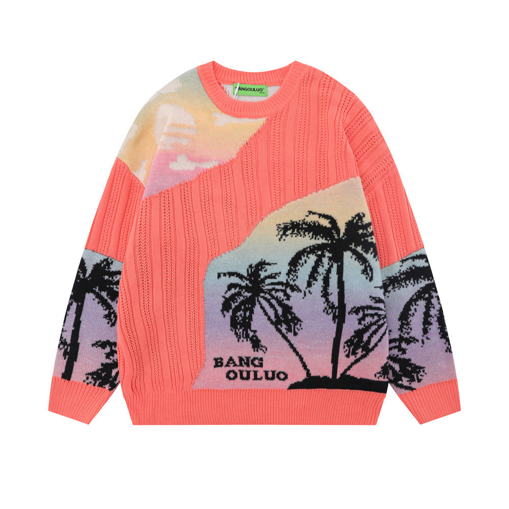 Knitted Loose Casual Cotton Knitwear Men