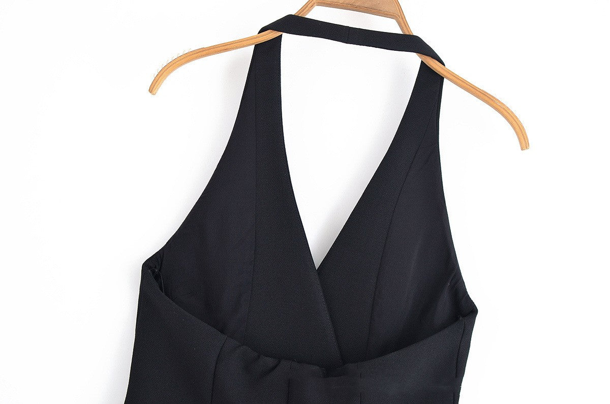 Summer Womens Fashion Elegant Halter-neck Dress