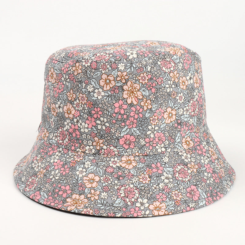 Women's Small Chrysanthemum Double-sided Printing Bucket Fisherman Hat