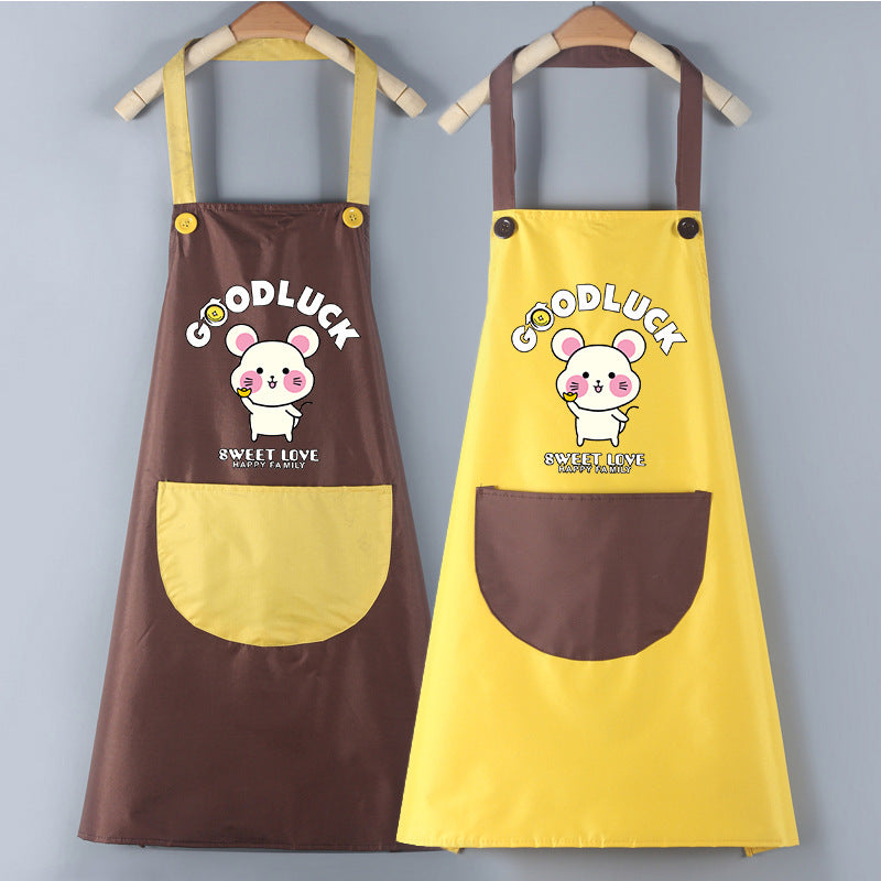 Waterproof PVC Waistband Cartoon Apron Cleaning Overalls