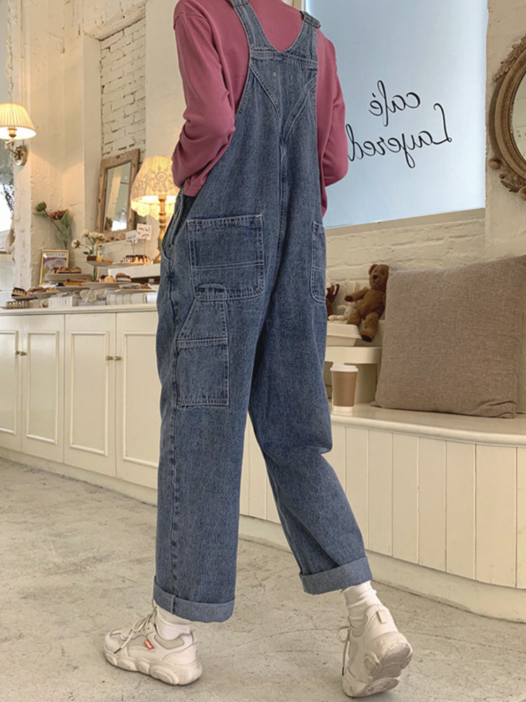 Women's Korean Version Of Denim Suspender Pants