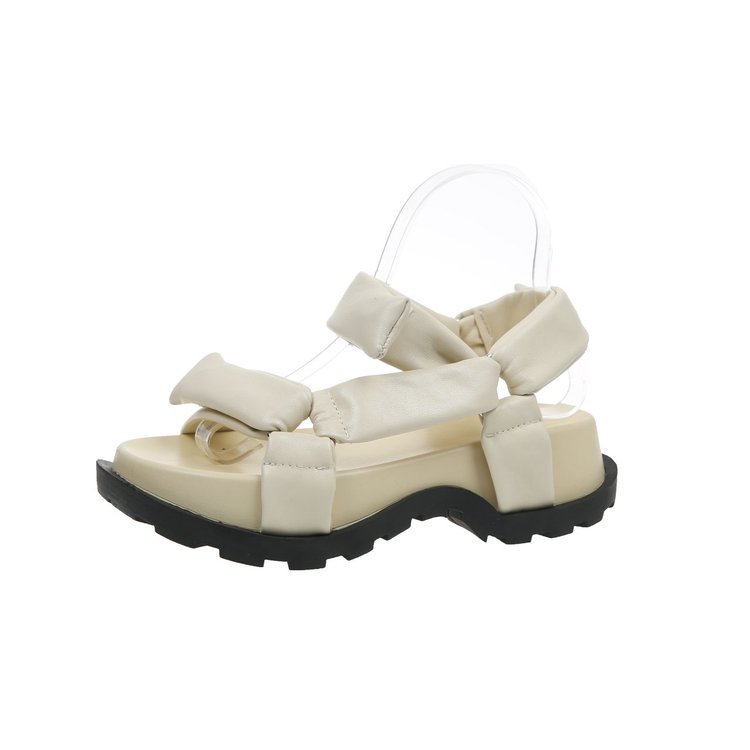 Velcro Sponge Cake Platform Roman Shoes Women South Korea East
