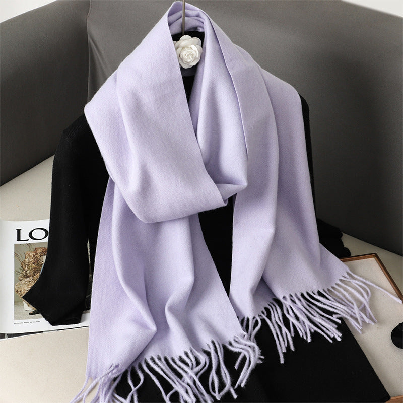 Solid Color Maillard Scarf Cashmere-like Women Warm Shawl