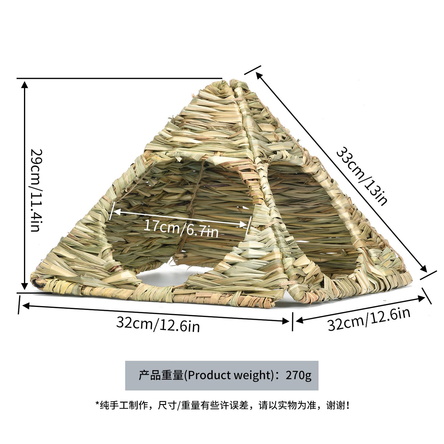 Pet Foldable Grass Hut Rabbit Nest