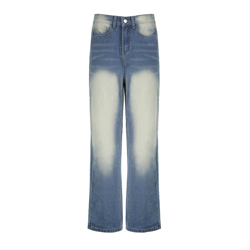Loose Personality Street Washed And Worn Jeans