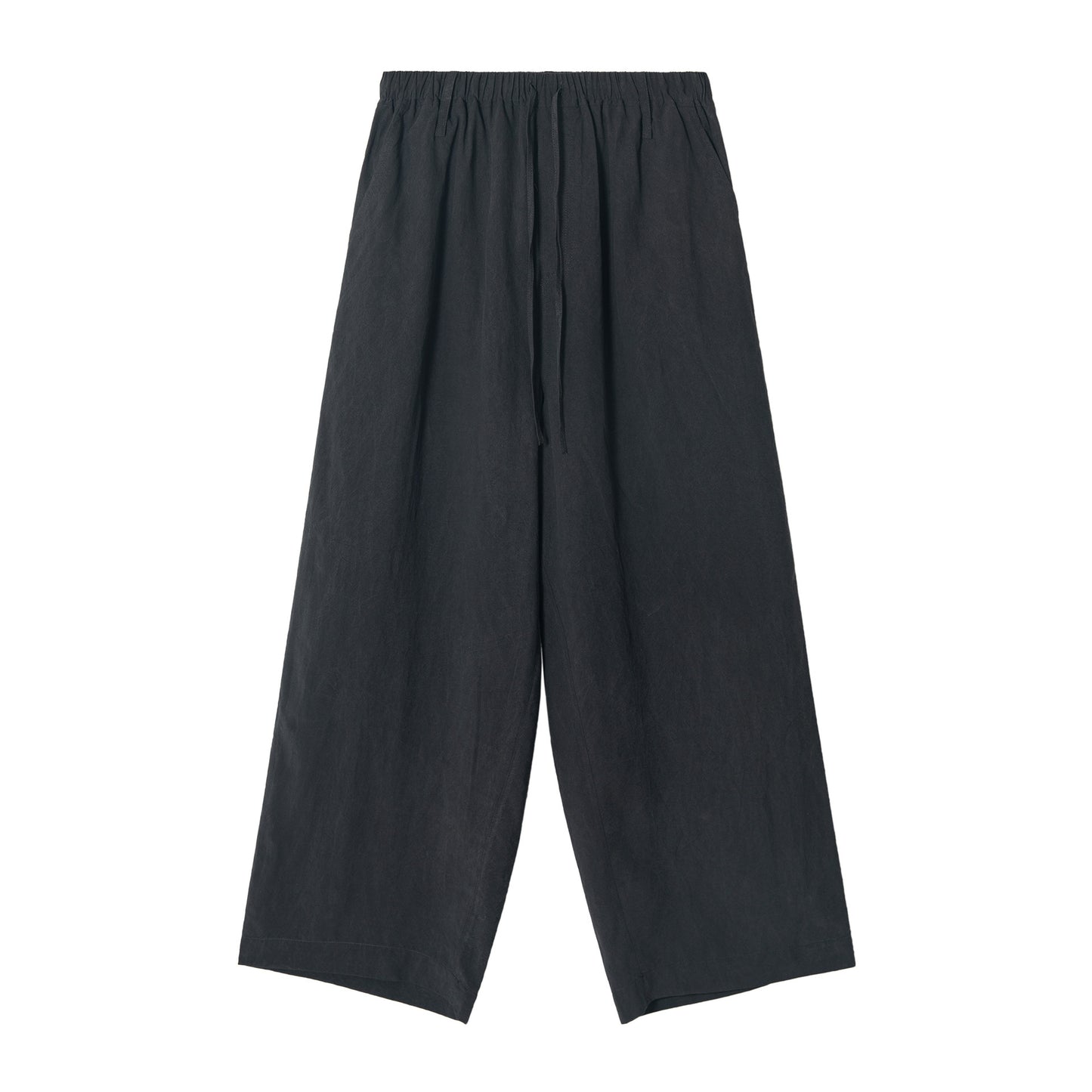 Design Elastic Waist Stone Washed Tencel Matte Casual Trousers
